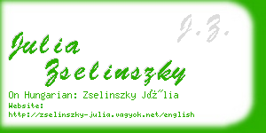 julia zselinszky business card